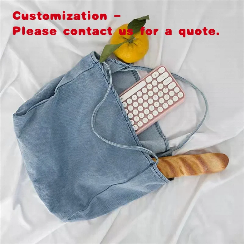 custom.Chuanghua Tote Bag Plain Jeans Handle Bags With Custom Printed Customize Tote Bag Shopper