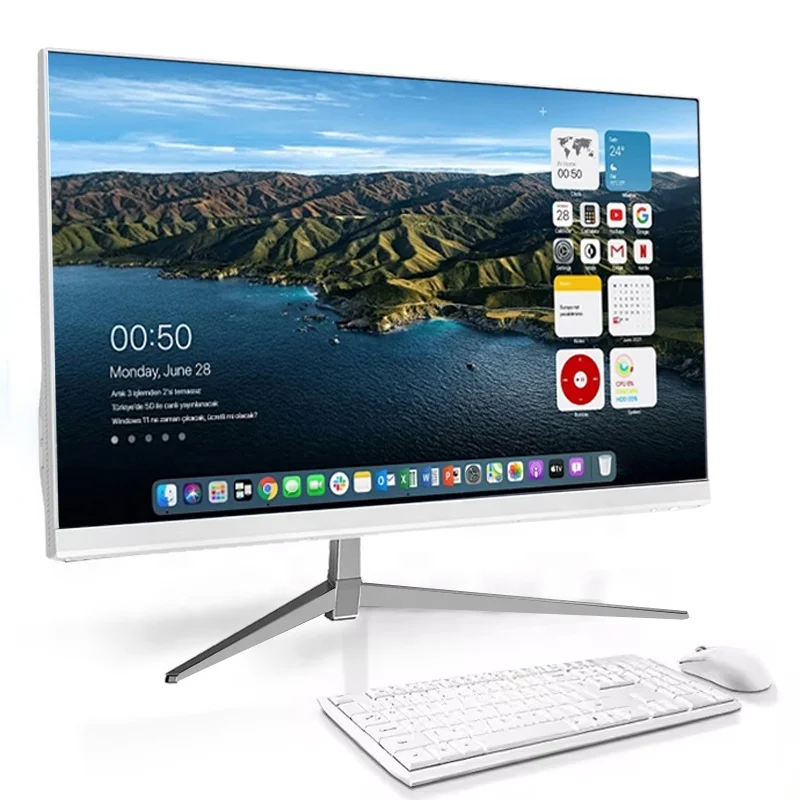 

24" All in One Desktop Computers Core I5 I7 8GB 16GB RAM 256G 512G SSD AIO All in One PC with UPS Battery