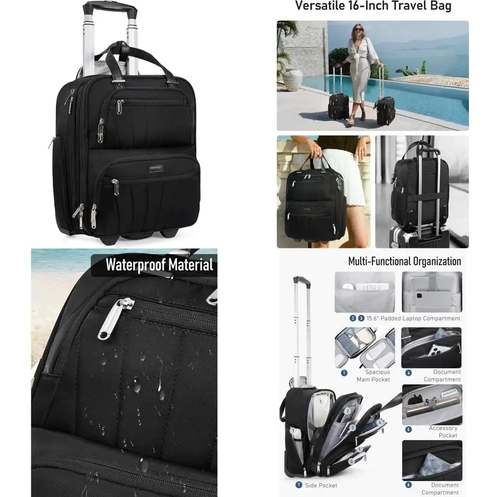 

Нижняя ручная кладь CLUCI с колесиками, 16-дюймовый чемодан на колесиках с мягкой стороной под сиденьем, легкая ручная кладь на ночь Suitca