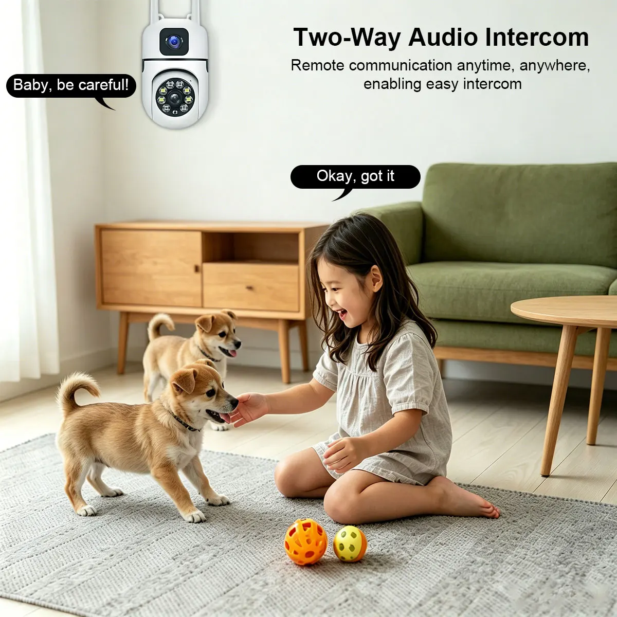 Wifi Cctv For Home Camera Dual Lens 360 Degree High Definition Wireless Bluetooth Outdoor Security Surveillance Remote Viewing