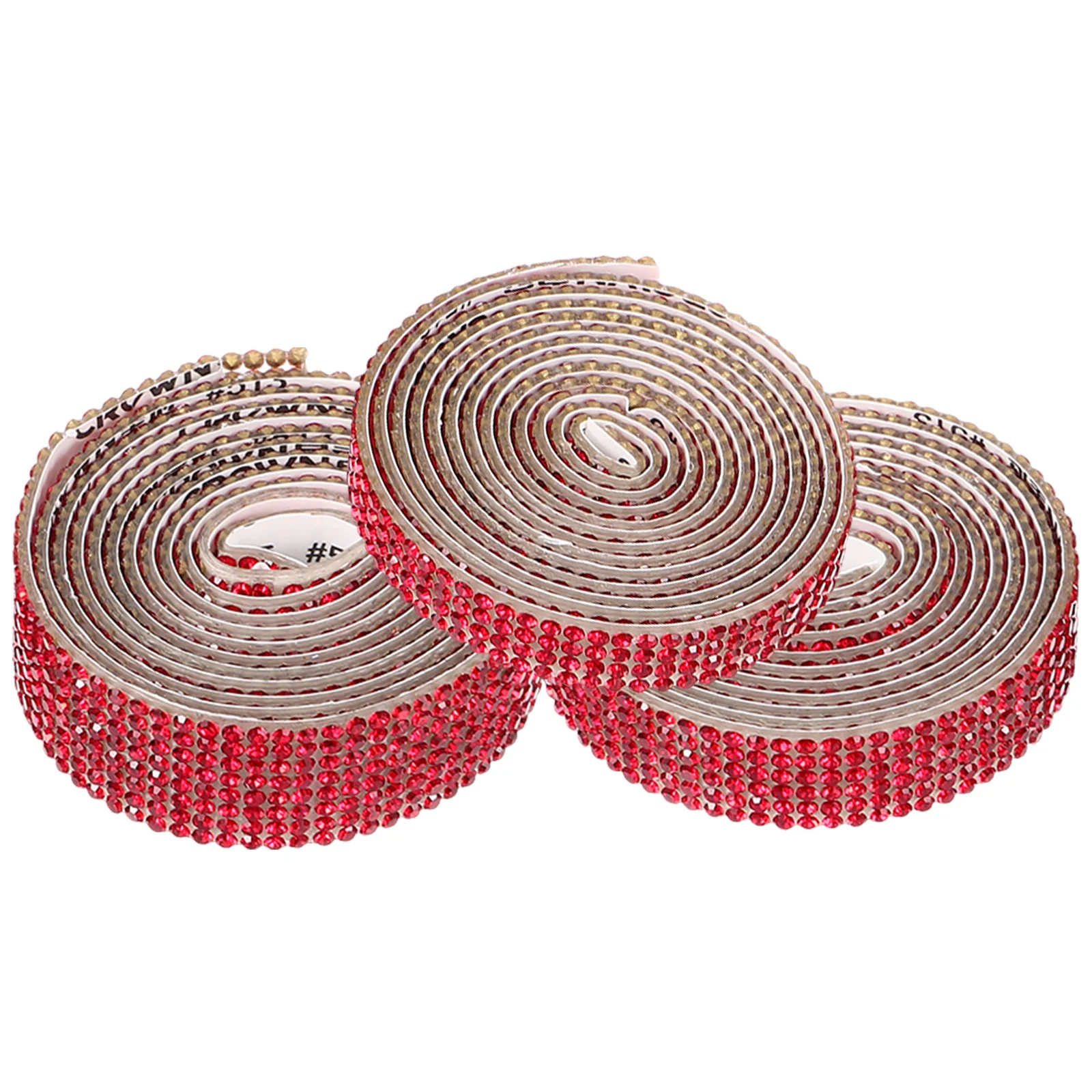 

3pcs Rhinestone Ribbon Self Adhesive Strips Light Decorative Belt for Fabric Crafts Clothing Patches Brooches Resin Plastic