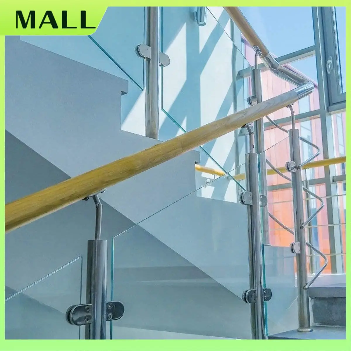 MALL 4 Pcs Stainless Steel Round Flat Back Glass Clamp Adjustable Glass Bracket For Balustrade Staircase Handrail( 8-10Mm)