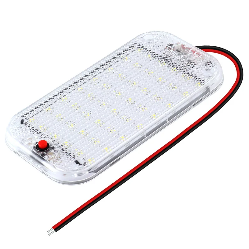 Ultra-fino LED veículo tronco luz, Universal interior lâmpada de leitura, luz de teto com interruptor, apto para carro, SUV, campista, barco,