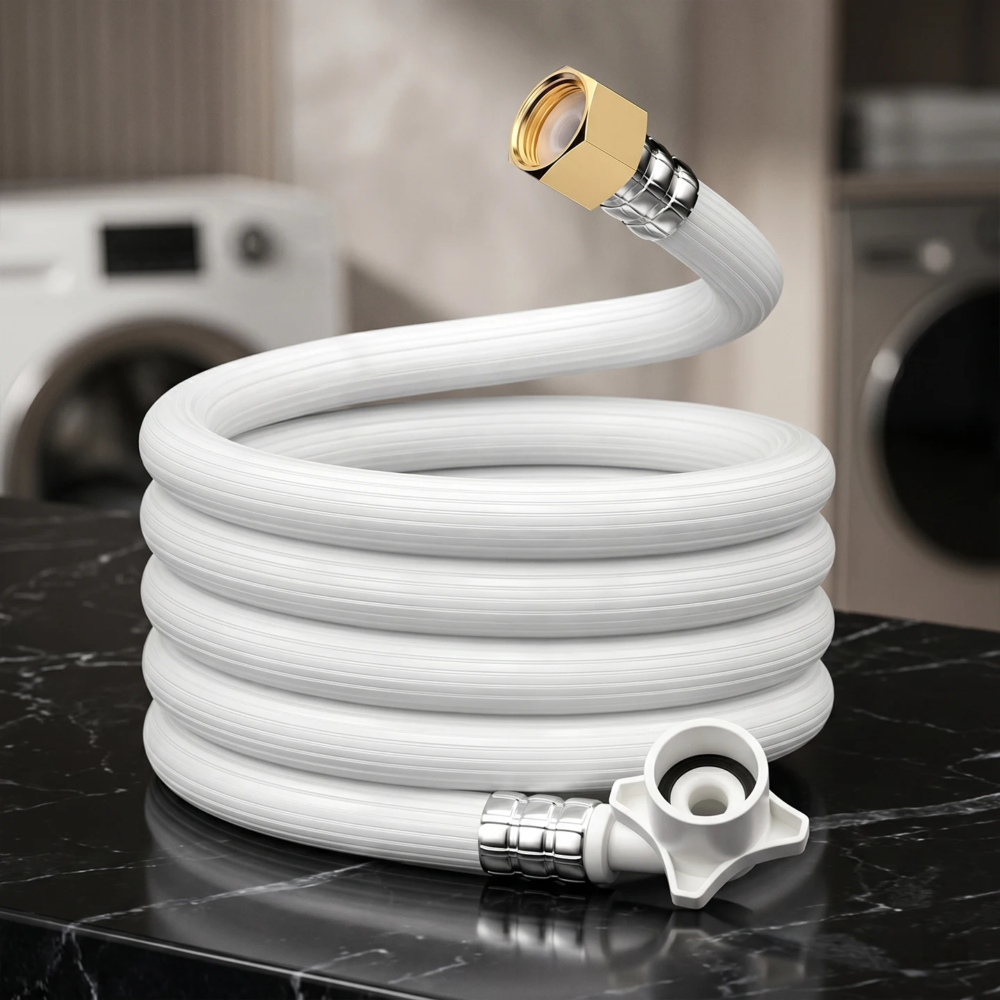 Universal Washing Machine Inlet Hose Brass Connector Anti Burst Heavy Duty PVC Replacement Supply Line Selectable Length