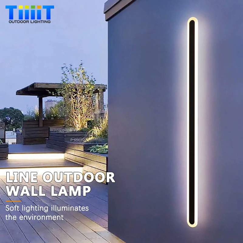 

Modern LED Waterproof Wall Lamp Outdoor Long Strip IP65 Waterproof Light Garden Porch Wall Lamp 110V 220V Decorlighting Fixture