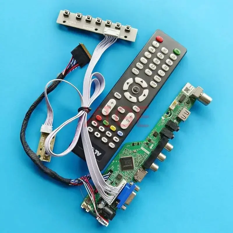 

For LTN101NT02-001/101/A04/C01 Controller Driver Board USB+AV+VGA+HDMI Laptop Matrix LVDS 40Pin 10.1" TV Analog 1024x600 DIY Kit