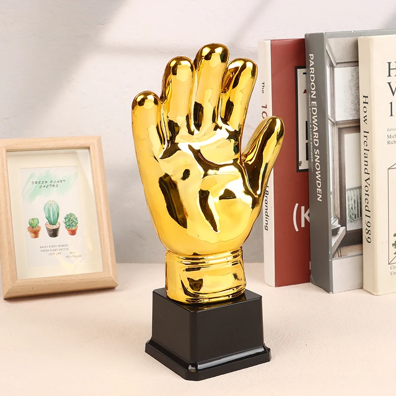 Golden Gloves Football Trophy Winner Gold Trophys Goalkeeper Gamesoccer Competition Adult Glove School Kids Awardtrophies Cup