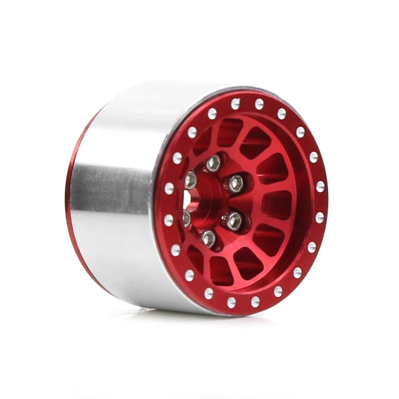 4Pcs 1.0 Inch Metal Beadlock Wheel Hub Wheel Rim For 1/18 1/24 RC Crawler Car TRX4M Axial SCX24 AX24 Parts Red