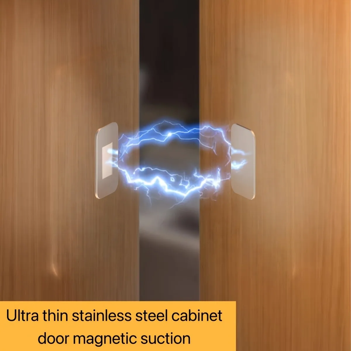 2Sets（8pcs） ultra-thin cabinet door magnetic tape, no drilling required, suitable for kitchen cabinets, wardrobes, and drawers - view 2