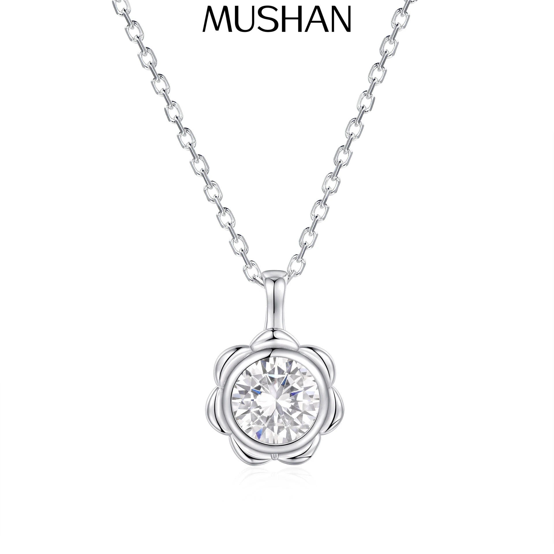 

MuShan Jewelry 925 Sterling Silver Necklace Gold Chain HCD Gemstones Bachelorette Gift Glamorous Style Women Necklaces Jewelry