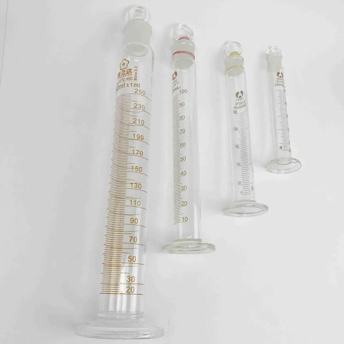 Bild 6: 5 ml/10 ml/25 ml/50 ml/100 ml/250 ml/500 ml/1000 ml Glas Messzylinder mit Stopfen Absolvent Labor Labor
