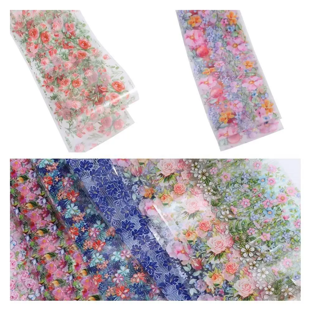 Sliders Nail Art Accessories Manicure Flower Nail Foils Transfer Paper Decals Holographic Nails Decals Floral Nails Stickers