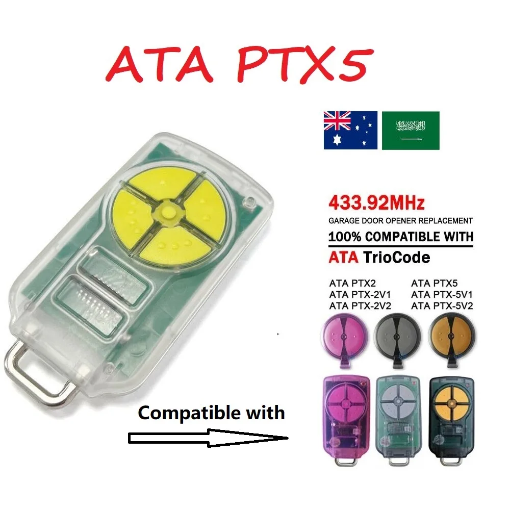 Clone For ATA PTX5 Garage Door Remote Conrol Replacement ATA PTX5V2 PTX5V1 PTX2 PTX2V1 PTX2V2 Tricode GDO Hand Transmitter