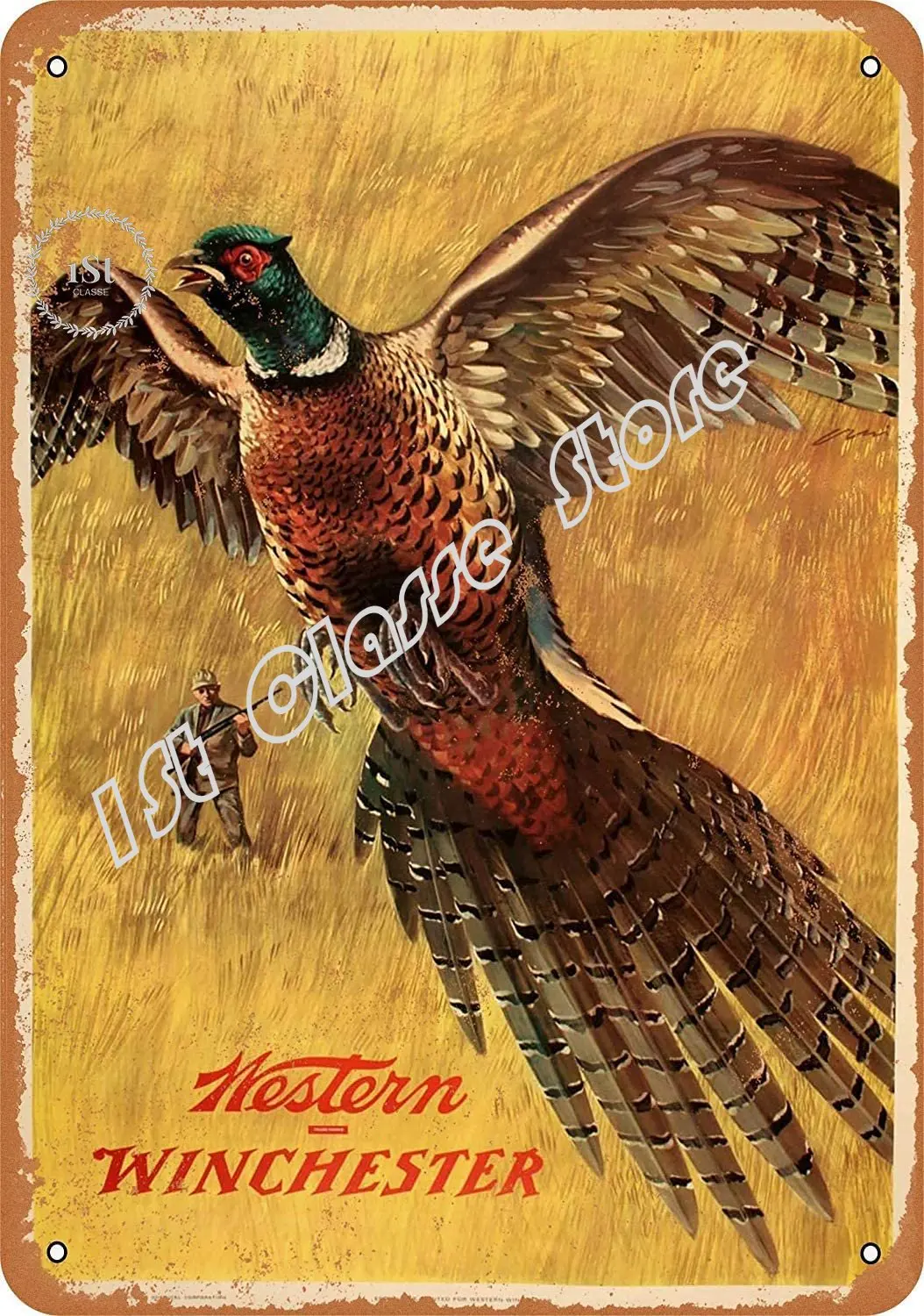 

8 x 12 Tin Metal Sign - Vintage Look 1958 Western Winchester Pheasant Bar Cafe Home Wall Art Deco
