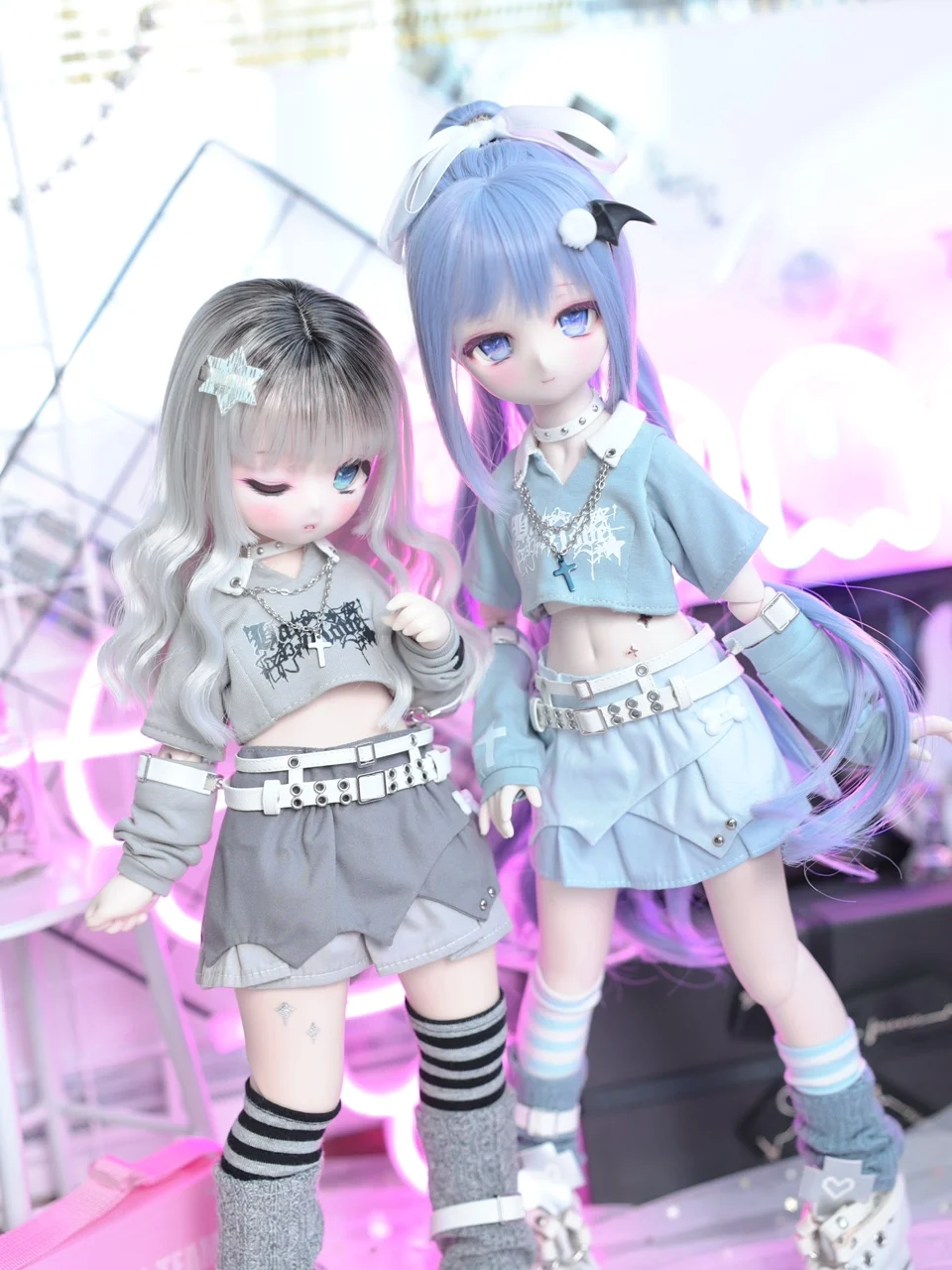 

BJD doll clothes suitable for 1/4 size cute doll pink casual BJD doll clothes 1/4 set doll accessories (8 points)