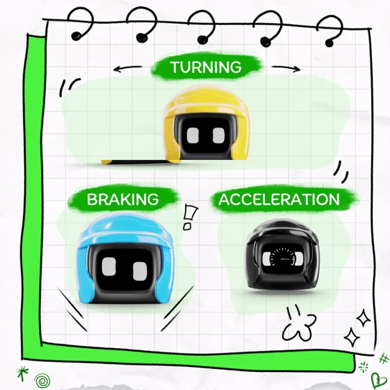Nuevo Meet Poki Robot inteligente Sensor táctil coche lindo y personalizado decoración Interior ornamento 50 + Emojis compañeros de conducción