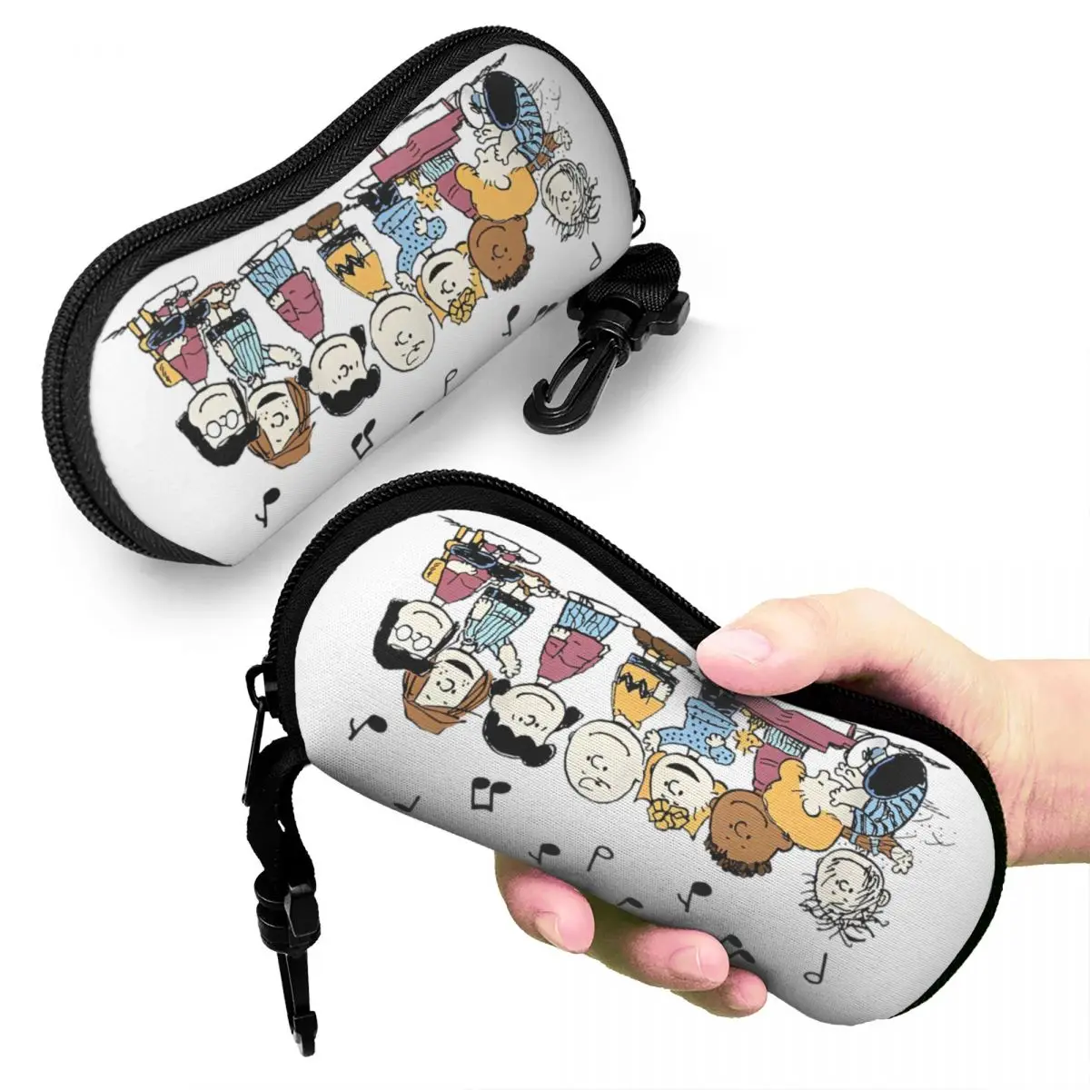 Snoopy Charlie Sally Music Glasses Case Waterproof Zipper Cartoon Glasses Protector Gift Sunglasses Box