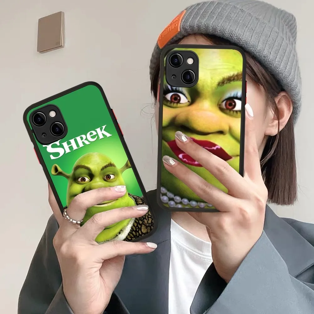 Cartoon Funny Movie S-Shrek Phone Case for iPhone 14 11 12 13 Mini Pro Max 8 7 Plus X XR XS MAX Translucent Matte Cover