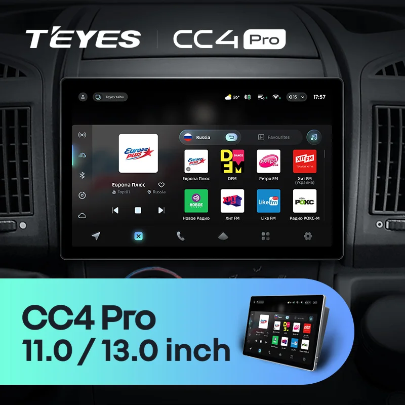 TEYES CC4 PRO 13inch 11inch For Toyota Volkswagen Hyundai Car Radio Video Player Navigation Stereo Android GPS Universal Device