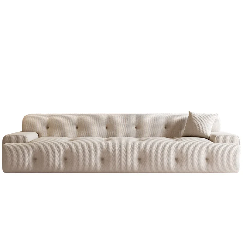 

Italian light luxury Rochburg fabric buckle sofa modern small apartment living room straight row Internet