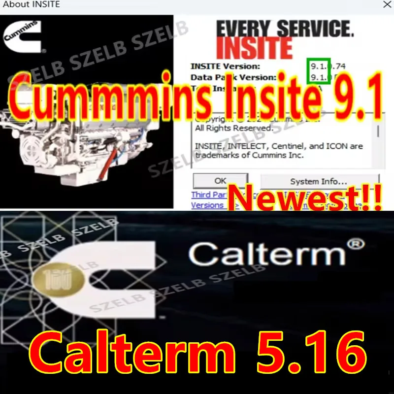 

2025 Hot selling Cummins Insite 9.1+ Calterm 5.16 Engine Diagnostic Fault Code Engine Diagnostic Test Adjustmen