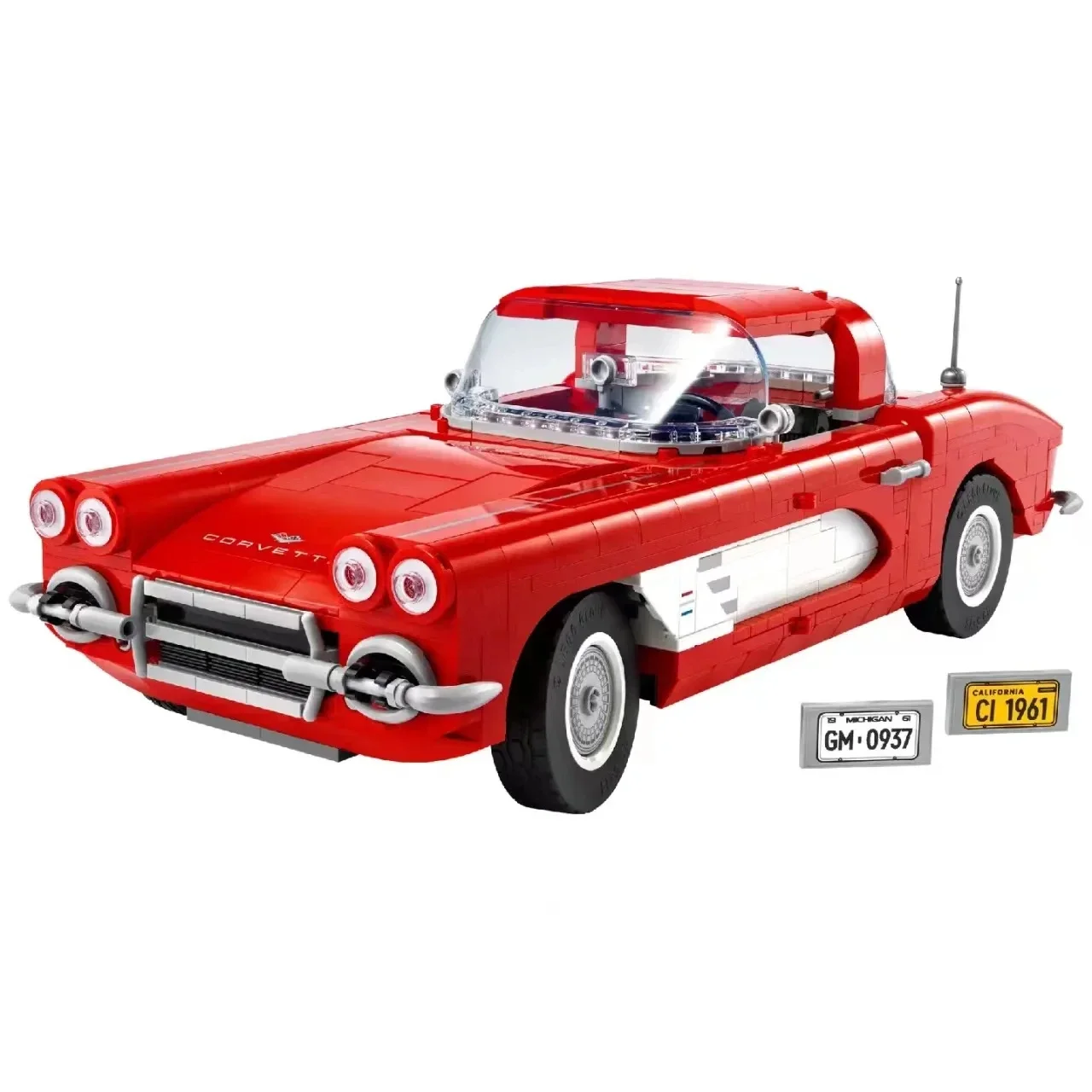 Miniso Disney 2024 1210pcs Legoing Technical 10321  Retro Sport Car Building Blocks Assemble Vehicle Bricks Toys Boyfriend Gift