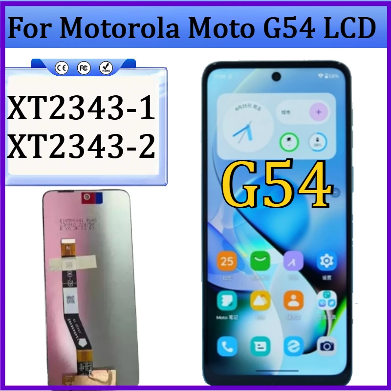 

For Motorola Moto G54 LCD XT2343-1 XT2343-2 Display With Frame Touch Pantalla Digital Assembly For Moto G54 Screen Replacement