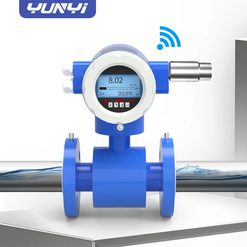 Yunyi Wireless Electromagnetic Flow Meter DN50-DN300 IP68 LoRaWAN Output MID Certified for Water