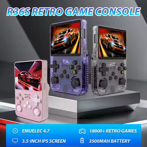 R36S Retro Game Console With 18000+Retro Games For PS1/PSP/SNES/N64/GBA/NDS EmuELEC4.7 3.5'' IPS Screen Portable Game Handheld