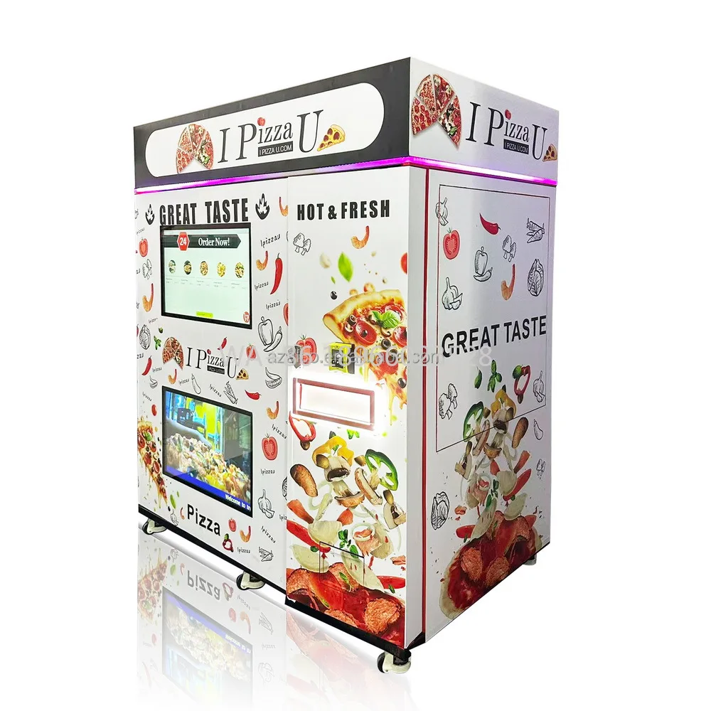 Screen Accessible Shopping Self-service Robot Fast 12IN PIZZA2025 Pizza Vending Machine Making Baked Fresh Frozen Pizza Double