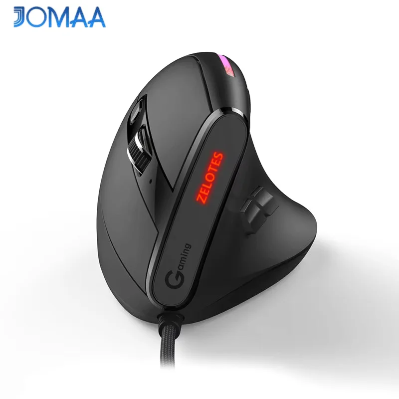 JOMAA Wired Gaming Mouse RGB Vertical Ergonomic Mice 9 Button Programmable 12800 DPI Mouse for Gamer Computer Laptop