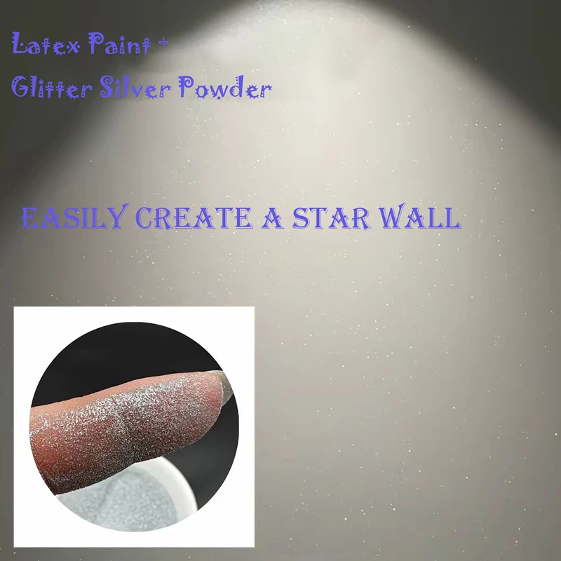 100g Bulk Flashy Iridescent Glitter Powder Artistic Coating for Walls Decoration White Shiny Nail Polish DIY Flowing Sand Crafts