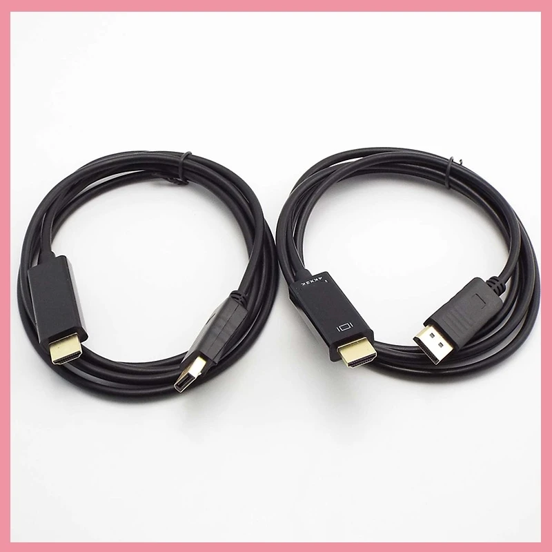 DP to HDMI-compatible Cable 4K 30Hz DisplayPort to HD Adapter Video Audio for PC HDTV Projector Laptop B6