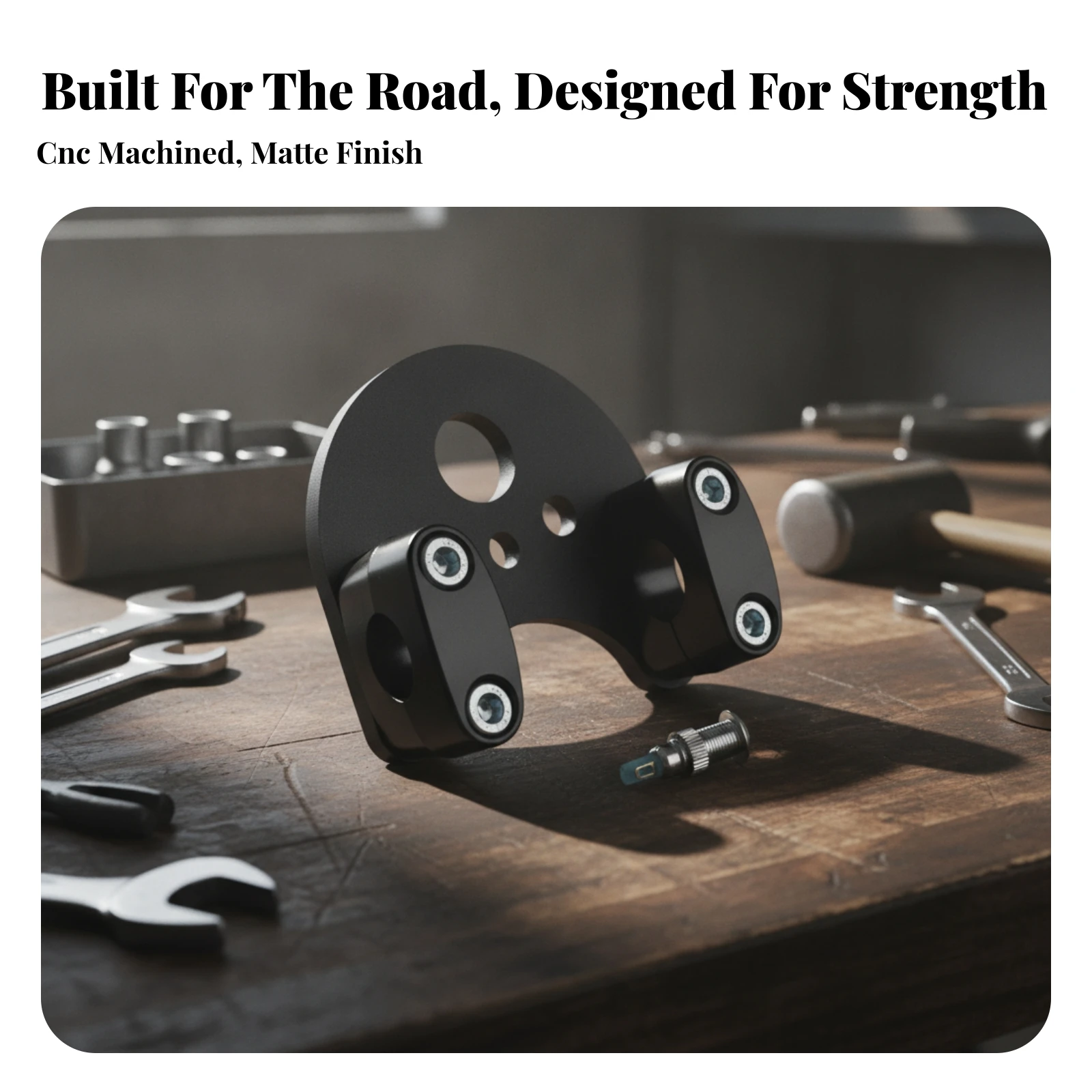 Motorcycle Handlebar Base Bracket Retro Handlebar Bracket with Clamp Blocks Low-Height Long-Lasting for Custom Builders