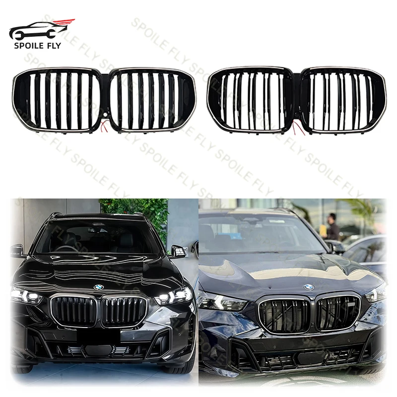 For BMW X5 G05 M-Sport LCI 2023+ 30d 40i 40d 50e M60i Upgrade To X5M Style Grille High Quality ABS Car Front LED Racing Grills