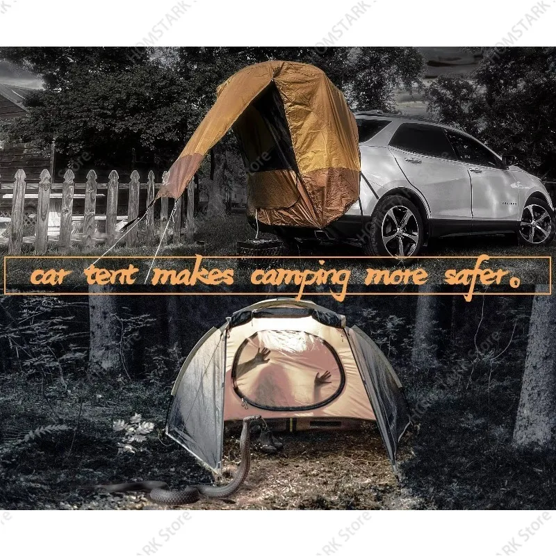 Portable Waterproof Foldable SUV Rear Tailgate Awning, Extended Trunk Canopy for Self‑Driving Outdoor Camping Activities