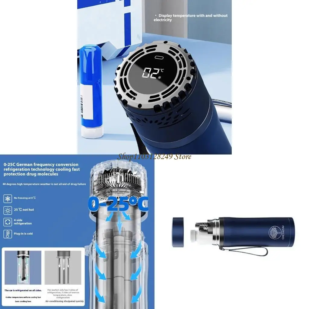 

N5KD Portable Auxin Insulin Refrigerated Cup Box Cooling Case Cold Cup