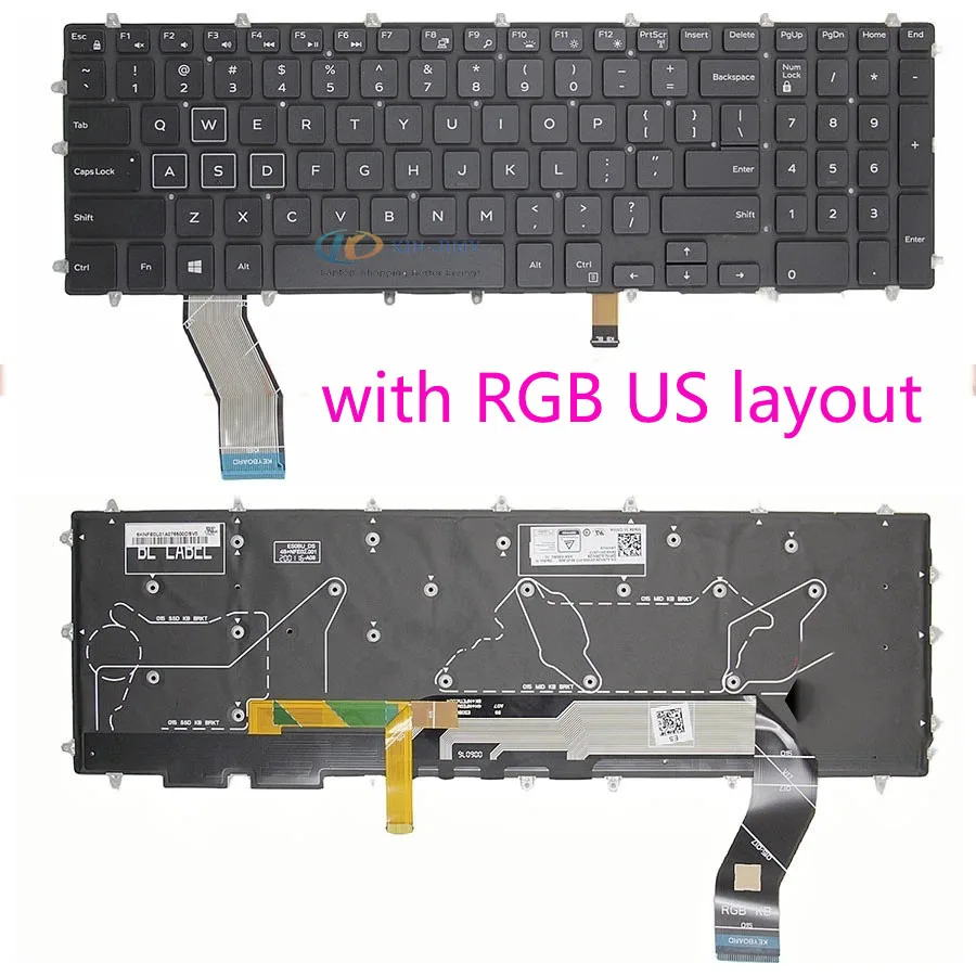 

Keyboard for Dell Inspiron 15-7566 15-7567 15-7577 15-7586 RGB backlit US layout