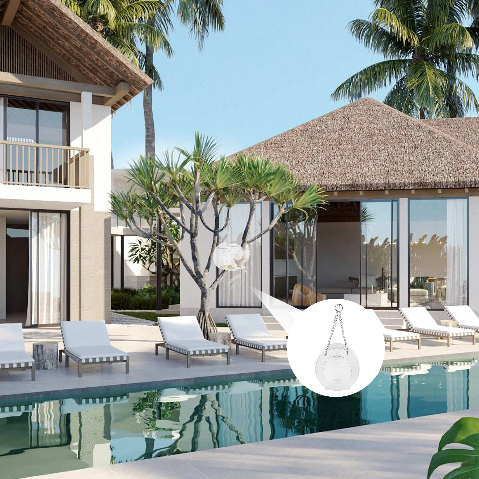 

Transparent Acrylic Bird Feeder Weatherproof Container for Birds Parrot Cage Hanging Outdoor Pet Feeding Accessories