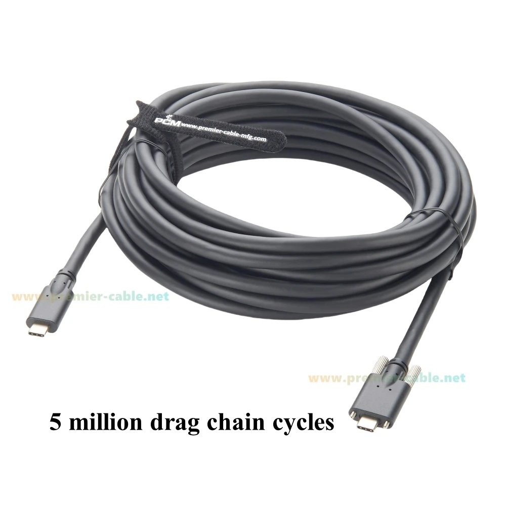 Screw Panel Mount Active USB 3.0 C Extension Cable USB Type C Male to Male Plug Repeater Cord with Chipset Signal Booster