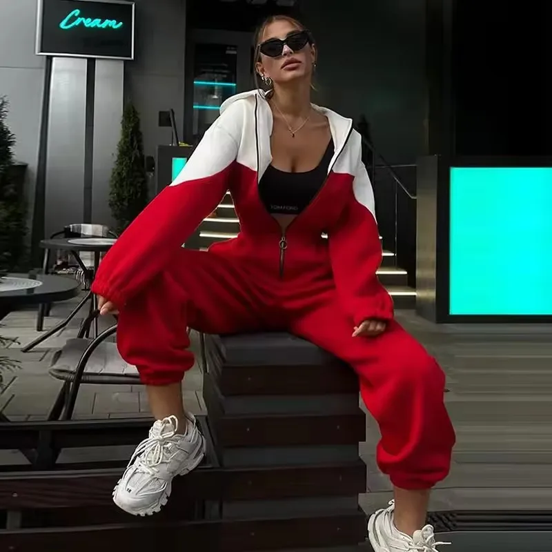 

Новая женская одежда, спортивный и повседневный комбинезон контрастного цвета в европейском и американском стиле, комбинезон