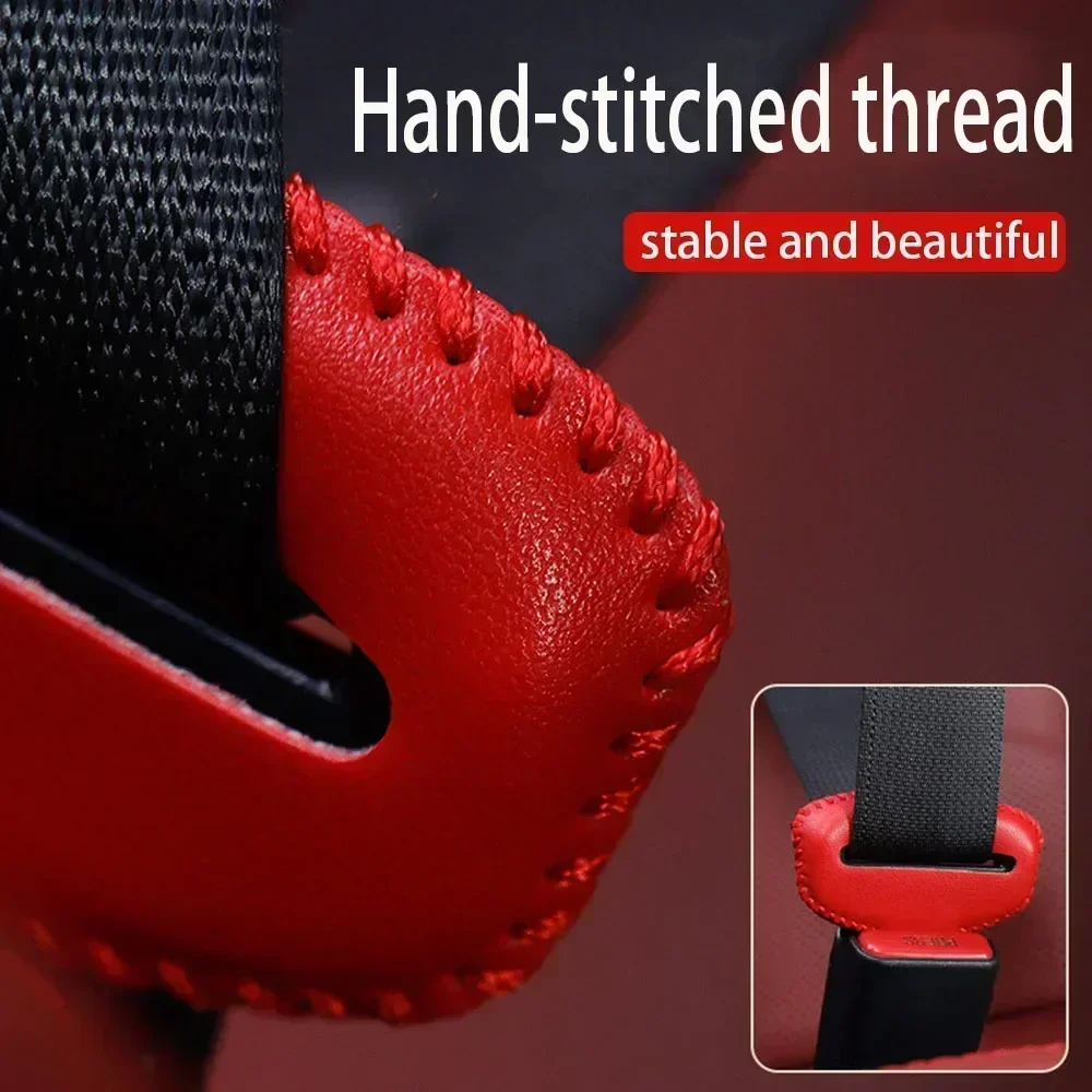 Car Seat Belt Buckle Clip Protector leather Interior Button Case Anti-Scratch Cover For Suzuki Swift Car Accessories