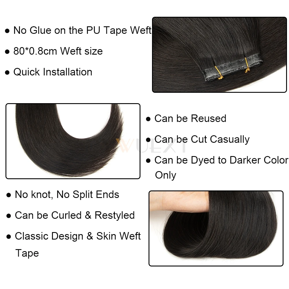 Straight Long Tape Weft Hair 12