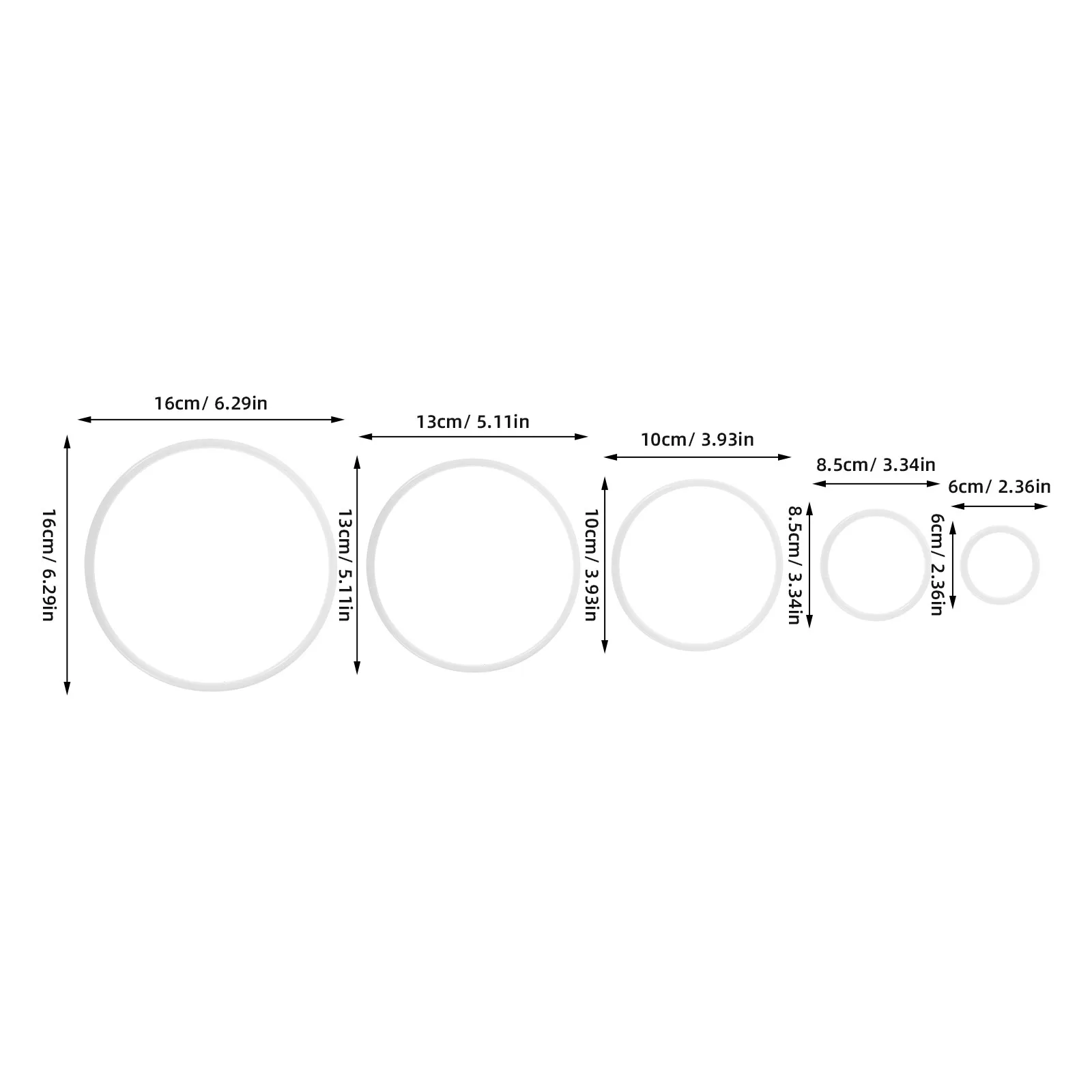 50Pcs Catcher Rings Plastic Craft Hoop Wedding Garland Wreath Handmade Macrame Wall Hanging for Party Decoration