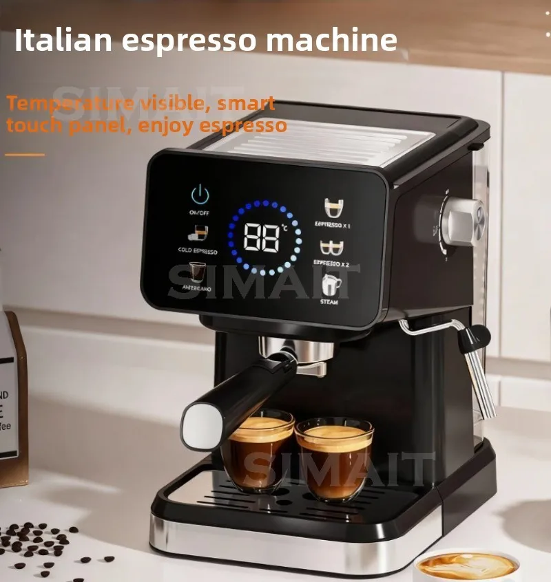 Fully Automatic Espresso Machine with Automatic Milk Frother, One-Touch Cappuccino & Latte, Built-in Grinder for Home Use