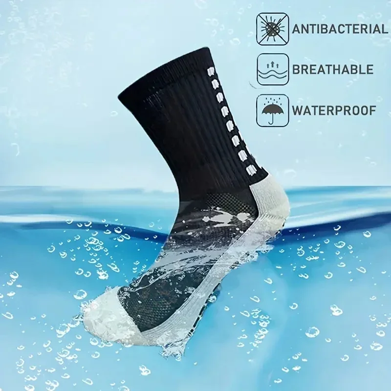 2 Paar rutschfeste Fußballsocken für Herren und Damen, Sportsocken, verdickt, atmungsaktiv, bequem, für Fußball, Basketball, Laufen, Grip-Socken – Detail 6