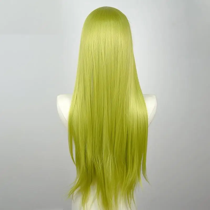 Light Green Lace Front Wigs for Fashion Women 26 Inches HD Straight 13*4 Natural Frontal Lace High Quality Synthetic for Cosplay
