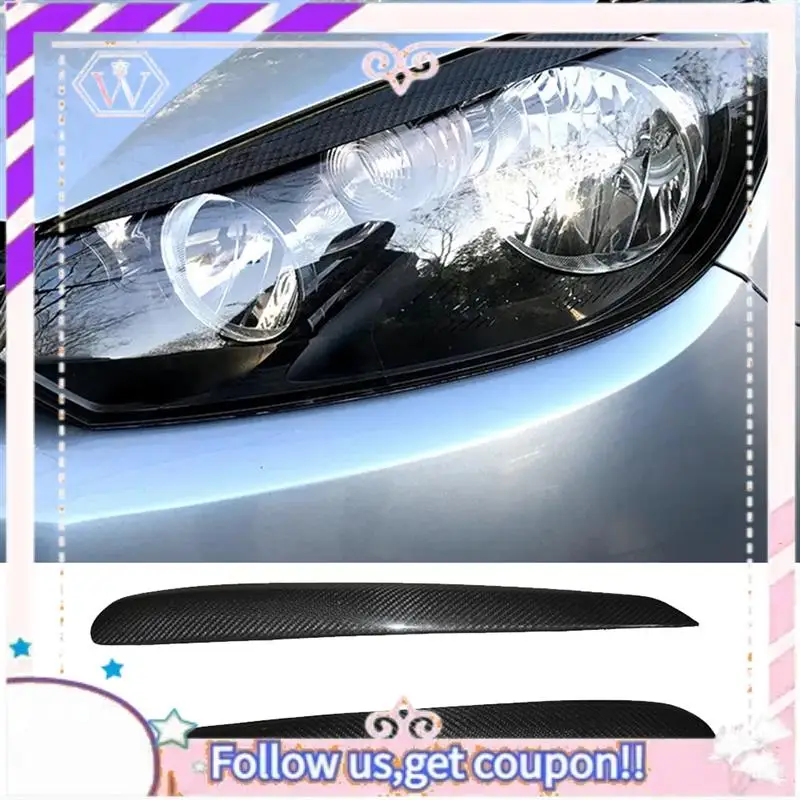 

Portable Car Carbon Fiber Headlights Eyebrows Eyelids Cover Eyelash Head Light Stickers For VW Golf 6 GTI MK6 2008-2012