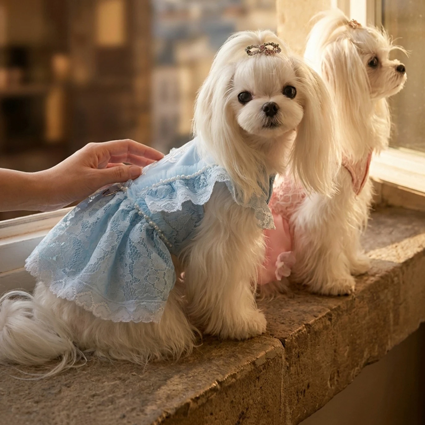 Falda encaje verano para perros cachorros teddy maltese - imagen 5