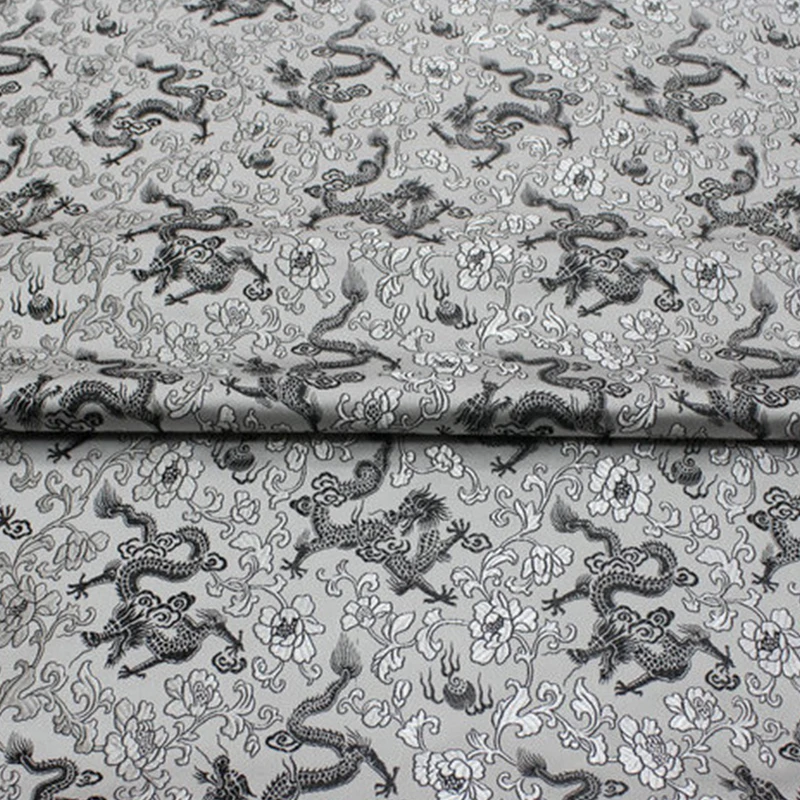 Tecido Brocado Estilo Chinês com Dragão Padrão, Material Jacquard para Costura DIY, Cheongsam, Colete, Hanfu, Desgaste das Crianças, 50x75cm